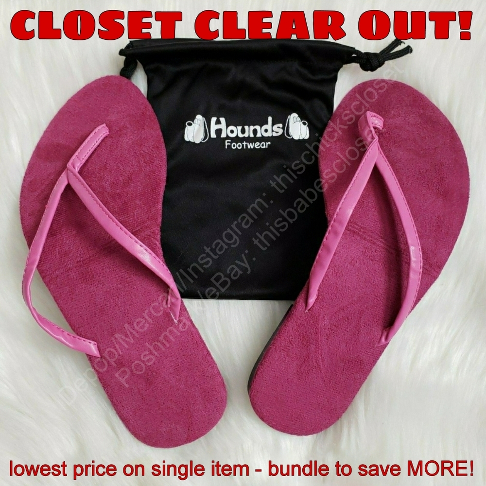 ❤️NEW Hounds Footwear Pink Travel-Friendly Bendable Flip Flops, 7/8